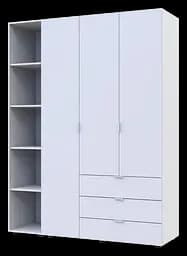 Комплект Doros Гелар з Етажеркою Білий 3 ДСП 154.4х49.5х203.4 (42005034)