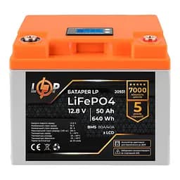 Акумулятор LP LiFePO4 для ДБЖ LCD 12V (12,8) - 50 Ah (640Wh) (BMS 80A/40A) пластик
