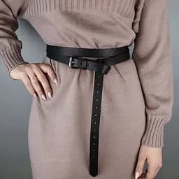 Ремень женский кожаный в два оборота SF-2501 черный (180-250 см)