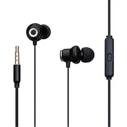 Дротові навушники Celebrat D5 3.5 mm вакуумні з мікрофоном 1.2 m Black - мініатюра 2