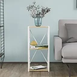 Етажерка 3/34 Ferrum-decor Серії Коннект 73x34x28 білий ДСП Дуб Сонома 16мм (FRD-104298)