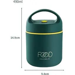 Термос для їжі - ланчбокс FOOD 0,49л харчовий термос з контейнером green - мініатюра 3