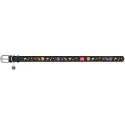 Нашийник для собак Waudog Design NASA, шкіряний, з QR паспортом, XS, 21-29х1,2 см, чорний - мініатюра 2