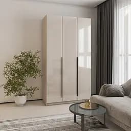 Шафа 3-дверна MebelStar Оскар Gloss BL-B, блок шухляд+полиці 120x52x220 см Кашемір/Кашемір (MBS-5210)