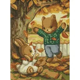 Алмазна мозаїка без підрамника Золотий листопад AMC7740 30х40 см