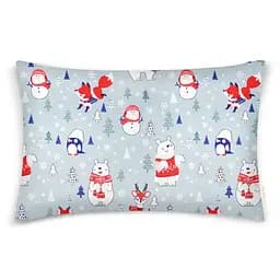 Дитяча постільна білизна в ліжечко ANIMALS CS13, рожевий (AnimalsWinterGrey_LightBlue110x160_140) - мініатюра 3