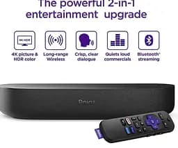Саундбар Roku з вбудованою смарт приставкою - Streambar 9102 - сматрTV, Apple TV, Bluetooth, WiFi, YouTube, Netflix - мініатюра 7