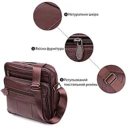 Зручна чоловіча сумка з натуральної шкіри 22858 Vintage коричнева - мініатюра 4