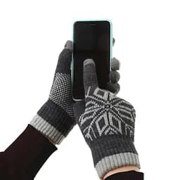 Рукавички ArmorStandart Touch Gloves Snowflake з орнаментом Light Grey (ARM59995) - мініатюра 3
