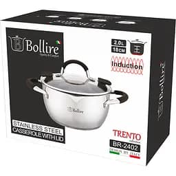 Каструля з кришкою Bollire Trento, зі зливом, срібляста, 18 см, 2 л (BR-2402) - мініатюра 3