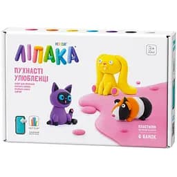 Набір пластиліну Ліпака Пухнасті улюбленці: сіамська кішка, зайчик, морська свинка (60046-UA01)