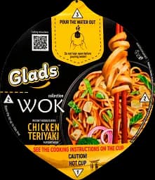 Локшина швидкого приготування Glads Wok Chicken teriyaki з соусом 95 г - мініатюра 2