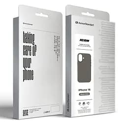 Силиконовый чехол для Apple iPhone 16, ICON2 Case, серый, противоударный, панель, защита всего корпуса, матовая поверхность Soft Touch, выступает над дисплеем, совместим с защитными стеклами и пленками, с микрофиброй, ArmorStandart (ARM81296) - мініатюра 9