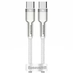 Дата кабель Baseus Cafule Metal Type-C to Type-C 100W (1m) (CATJK-C) Білий