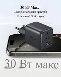Зарядний пристрій UGREEN X515 GaNInfiniti 30W Fast Charger 3-Port для iPhone 16 15 14 Pro MAX, Samsung Galaxy, Xiaomi Tablet, iPad - мініатюра 2