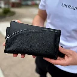 Поясна бананка унісекс Tiding Bag 14х25х8 для телефону та документів TD-54928 чорна 25 см - мініатюра 1