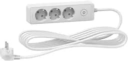 Мережевий подовжувач Schneider Electric 3 розетки з заземленням білий 5 м ST9435W