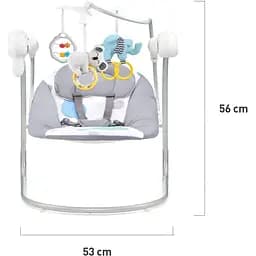 Крісло-гойдалка Kinderkraft Minky Mint сіре з блакитним (00-00158387) - мініатюра 4
