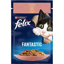 Вологий корм для котів Felix Fantastic з лососем в желе 85 г