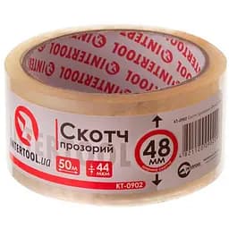 Скотч односторонній Intertool 48 мм х 50 м х 52 мкм прозорий (в упаковці 6 шт.)