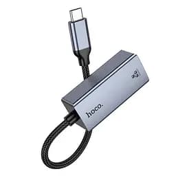 Інтернет-адаптер Hoco UA37 1000 Mbps Type-C to RJ45 мережева карта зовнішня гігабітна - мініатюра 3