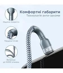 Кабель Remax Jany Series USB to Type-C Silver (RC-124A) - мініатюра 2