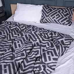 Комплект постільної білизни MisSon Сатин 22-1395 Geometric Design 143 x 210 см білий з чорним (2200010565089)