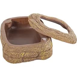 Миска магнітна для живого корму Repti-Zoo Magnetic Food Dish 9x7x4 см (ERB45) з імітацією скелі для тераріумів - мініатюра 5