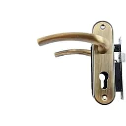 Замок врізний дверний з ручками на планці FZB комплект 50 мм ЕТ-71106 COFFEE