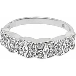 Серебряное кольцо Вьюнец с фианитами. 1041/1Р-CZ 17