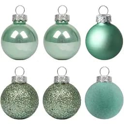 Набор новогодних шаров Yes! Fun пластик 8 см 6 шт. ментол (975127)
