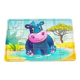 Детский деревянный пазл Бегемотик PuzzleOK Арт-10027, 20 элементов