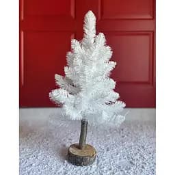 Ялинка штучна Hvoya Elegant настільна 65 см на пеньочку біла