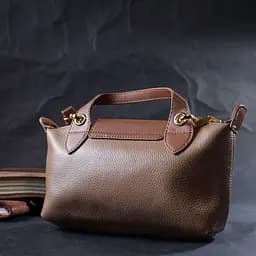 Ідеальна сумка жіноча з цікавим клапаном з натуральної шкіри Vintage 22251 бежева - мініатюра 8