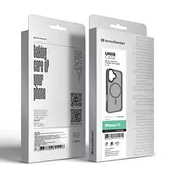 Чехол для Apple iPhone 17, Uniq MagCase, серый, противоударный, панель-накладка с MagSafe, ударопрочный TPU+PC, с магнитом MagSafe, поддержка полноценной беспроводной зарядки, ArmorStandart (ARM86265) - мініатюра 6
