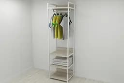 Шафа Гардероб Уні секція 3 серії Конект Ferrum-decor 220x60x50см Білий метал ДСП Дуб Сонома 32 мм (FRD-104533)