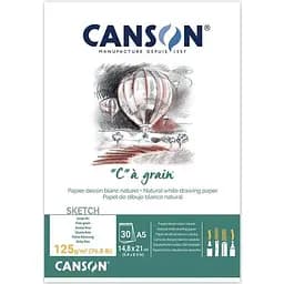 Склейка для эскизов и рисунка Canson Càgrain А5 (14.8х21см) 125г/м2 30л белая бумага