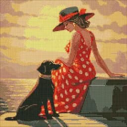 Набір з алмазною мозаїкою Ранкова прогулянка AMO7645 з АВ стразами, 40x40 см