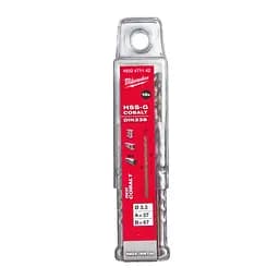 Свердло по металу HSS-Co MILWAUKEE DIN338, діаметр 3,3х67х37мм, (10шт), пластикова коробка