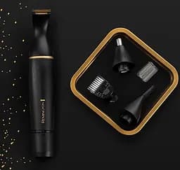 Тример Remington T-Series, для бороди, вусів, окантовки, брови, носа та вух, ААх1, вібраційний мотор, насадок-4, сталь, чорний - мініатюра 6
