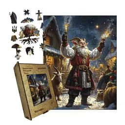 Деревянный пазл Коляда, А3, Деревянная коробка 200 элементов