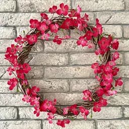 Вінок декоративний весняний Hvoya Цвіт райської яблуні рожевий 50 см