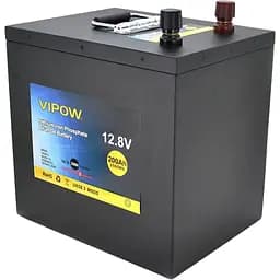 Акумулятор Vipow LiFePO4 12V (12.8V/200Ah/2560Wh) (LiFePO4128-200/100) [152895]