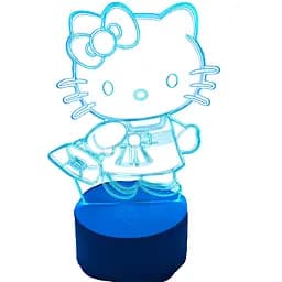 Світильник нічник 3D Hello kity, RGB 16 кольорів, USB