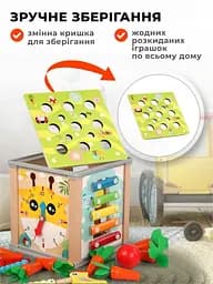 Дерев'яний бізікуб бізіборд розвиваюча іграшка для дітей малюків бізі борд для хлопчика дівчинки іграшки монтессорі подарунок - мініатюра 8