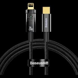 Кабель Baseus Explorer Auto Power-Off Type-C Fast Charging to Lightning 20 W 2 m Black (CATS000101) [75259]