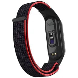 Ремінець нейлоновий ArmorStandart для Xiaomi Mi Band 7/6/5/4 Black / Red (ARM67843) - мініатюра 2