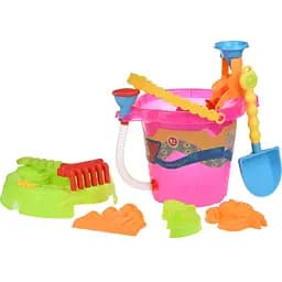 Набор для игры с песком Same Toy 8 элементов ведерко розовое (976Ut-1)