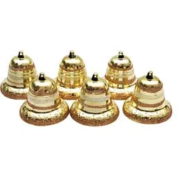 Набір ялинкових іграшок Дзвіночки Linhai 6 шт 5 см золотистий пластик (032921)