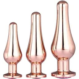 Набір анальних пробок конічної форми Dream Toys DT21875 Gleaming Love Pleasure Set Rose Gold
